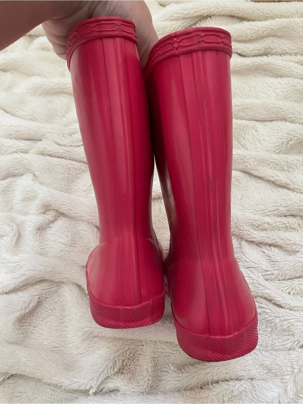 Hunter Original Kids First Classic Gloss rain boots pink Sz 10.5Y